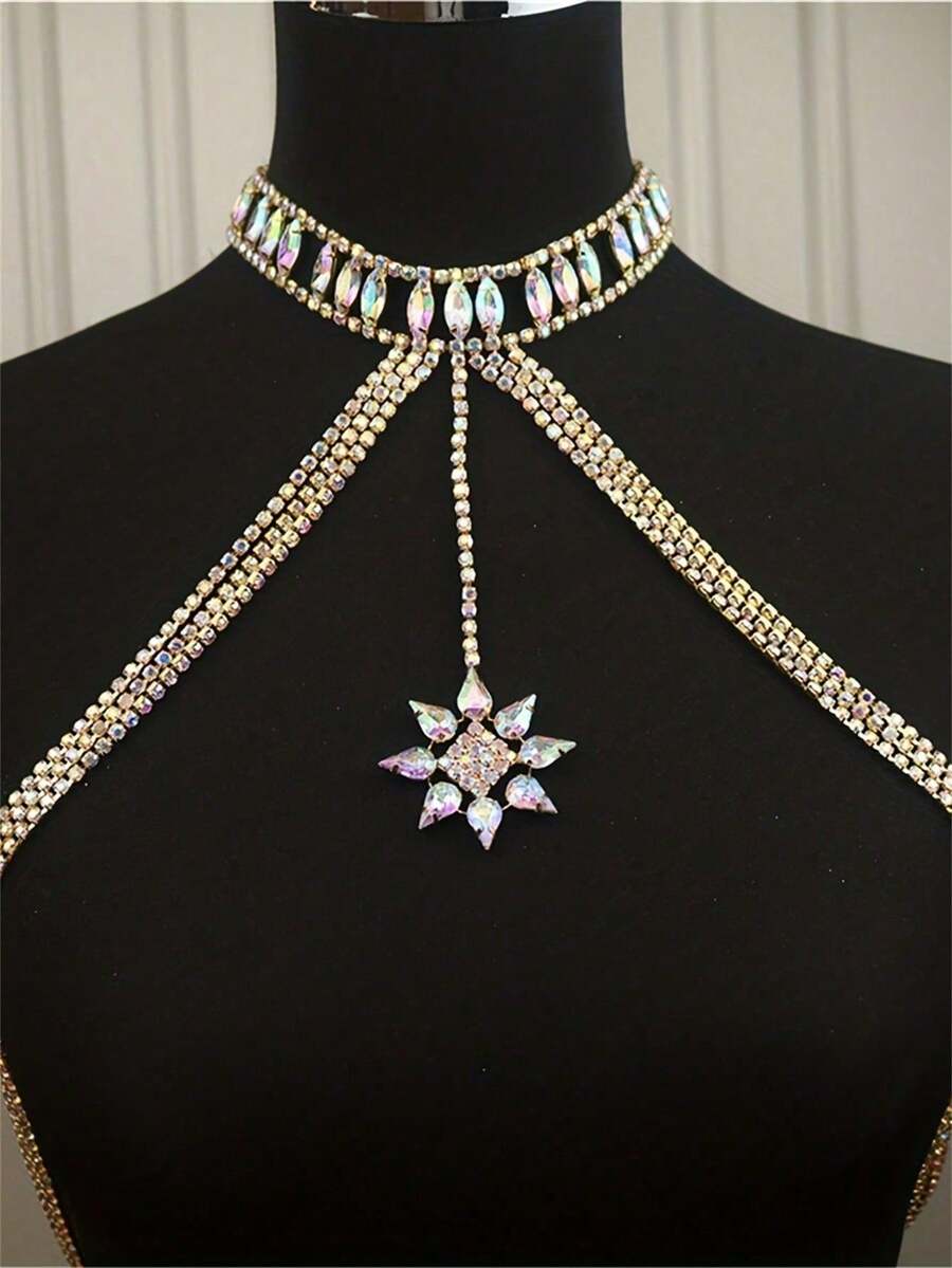 Women's Luxury Crystal Beaded Bodychains, Fringe Rhinestone Bralette Bikini Accessory, Intimate Apparel