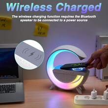 Carga inalámbrica, altavoz Bluetooth con luz ambiental LED, calidad de sonido envolvente Bluetooth 5.1, posible conexión serie TWS - Negro - Ver 8