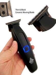 Kemei KM-1747 专业T型刀片毛发修剪器 0mm 零间隙雕刻剪 造型理发剪 Type-C 电动理发器 男士礼品设计 - 黑色 - 查看 8