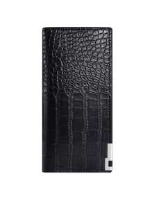 Długi portfel męski z krokodylej skóry, cienka składana torebka z wieloma przegródkami na karty, kopertówka ze skóry PU odpowiednia zarówno dla mężczyzn, jak i kobiet