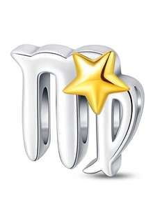 Silver Plated Charm The Twelve Zodiac Signs Corresponding To The Twelve Months Star Golden Beads Charm Pendant Ball Suitable For Bracelets DIY Women's Jewelry - Multicolor - View 8