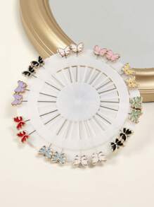 20 piezas de Broches elegantes de estilo francés para pañuelos, Clips multicolor para pañuelos, Alfileres de barra para uso diario