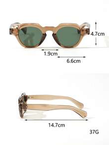 1 Pair Men's Polygon Studded Thick Retro Punk Style Fashion Street Snap Runway Quality Fashion Glasses - 彩色 - 查看 6