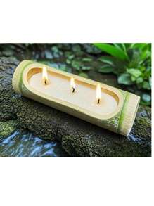 1 Bambus Behälter Aromatherapie Kerze, Pflanzliches Aroma-Öl, Sojaöl, geeignet für Innen-Aromatherapie, Heimdekoration, Fotografie Requisiten, Hochzeitssaison, Muttertag, Abschlusszeit