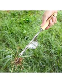 1 pieza Herramienta de deshierbe de jardín de acero inoxidable, herramienta de jardinería quitamala para césped del hogar