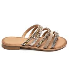 Sandals Plates And Brides Multiple Decorations Of Strass Scintillants And Design Chic - Khaki - View 4
