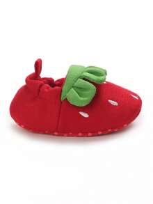 Adorable Strawberry Infant Shoes, Soft Bottom Comfortable Toddler Shoes, Suitable For All Seasons - Red - View 3