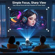 Magcubic HY300Pro+ Projector Built In Android 14 System 180°Flexible Rotating Projector With Manual Focus And Auto Keystone Correction Portable Projector - 英規插(220-240V) - 查看 8