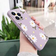 液体硅胶小菊花图案外壳适用于 16e 15 Pro Max 14 Plus 13 Mini 12 Pro 11 X XS XR XS Max 7 8 Plus SE2 SE3 Galaxy S24 Ultra S23 FE S22 Plus S21 S20 S10 A55 A54 A53 A52 A51 A35 A34 A33 - 紫色 - 查看 3