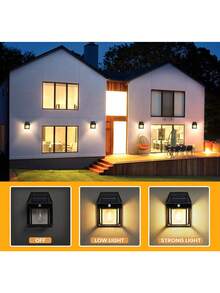 Lumière murale solaire LED sans fil pour l'extérieur, lampe de porche étanche IP65 avec 3 modes et détecteur de mouvement, lampe murale convenant pour l'entrée, l'ouverture du garage, la clôture du jardin et la décoration du paysage - Multicolore - Voir 4