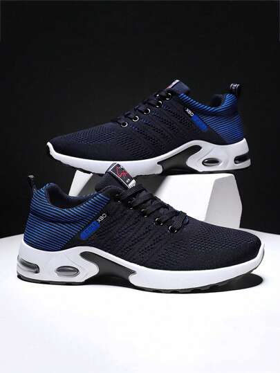 Tênis de corrida casual masculino plus size em mesh respirável, durável e estiloso, para primavera/verão, tamanhos 39 a 47 [Letra aleatória], [Dica: a forma é pequena, sugerimos pedir um número maior]