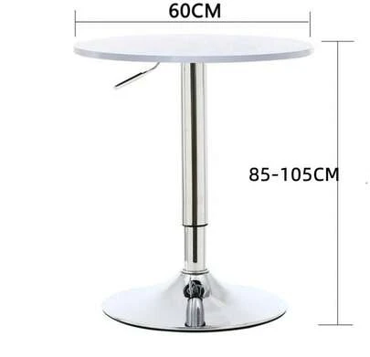 GLOBAL Z-A Mesas de Bar redondas para bar, mesa de centro informal ,muebles de Metal y madera altos para club nocturno, comedor, Bar moderno, Cocina, fiesta  80-105cm altura blanco