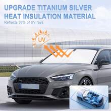 Universal Car Windshield Sun Shade, Foldable Reflective For Windshield & Window Shades With Overlapping Design, Car Interior Accessories
