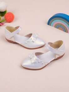 Girls' Hollow Bowknot Pearl Soft Sole Princess Ballet Dance Shoes, Suitable For Spring And Summer - White - View 5