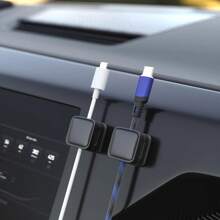 4 piezas de organizador de cables multifuncional, soporte para cables adhesivo fuerte sin perforación, adecuado para ocultar cables de carga en la oficina y electrodomésticos de cocina, aplicable a cables electrónicos