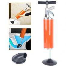 Portable High Pressure Kinetic Toilet Plunger, Air Pressure Pipe Clean Pipe Cleaning Water Ram 4" Rubber Cone Drain Cleaner - Orange - View 7