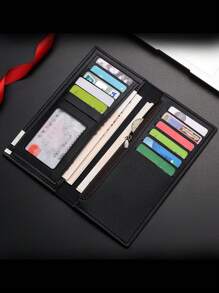 Długi portfel męski z krokodylej skóry, cienka składana torebka z wieloma przegródkami na karty, kopertówka ze skóry PU odpowiednia zarówno dla mężczyzn, jak i kobiet