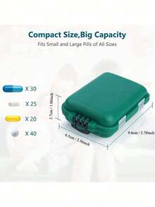 Waterproof Portable Pill Organizer Box - Moisture-Proof Travel Medication Case, Weeklong Plastic Capsule Container With Large Capacity For Various Pill Sizes, Unscented - Multicolor - View 5