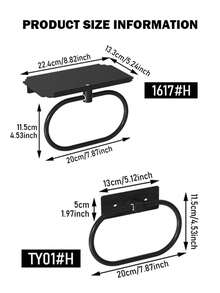 1pc Multifunctional Oval Towel Rack With Super Glue - Wall Mounted No-Drill Space Saving Bathroom Organizer With Towel Ring, Towel Rack For Bathroom - Multicolor - View 2