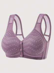 6 Peças Sutiãs de Lingerie Sem Fio com Estampa Floral, Sutiãs de Lingerie Confortáveis com Fechamento Frontal para Mulheres