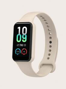 1pc Solid Color Casual Style Snap-On Silicone Smart Watch Band Strap, Suitable For Amazfit Band 7, Suitable For All-Day Wear