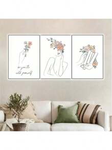 1/6PCS Optional Frame Posters Wall Arts Modern Abstract Minimalist Wall Art Posters Living Room Decor ,Wall Art With Frame