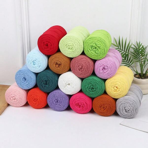 1pc/400g T-Shirt Yarn Multicolour Ufilato Grosso Ncinetto Polyester Woven Fabric Knitting Yarn Crochet, DIY Crochet Hand Knitting For Crochet Slippers,Borse Uncinetto, Fettuccia Per Borse,Cushions, Dolls, Crafts