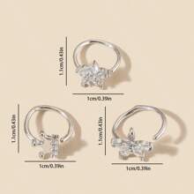 1pc Fashionable Minimalist Copper 5-Leaf Crown Shape Zirconia Stone Nose Ring, Versatile 1-Time Use Nose Stud/Clip On Jewelry, Suitable For Women Daily Wear, Body Piercing Accessories, Friend Gift