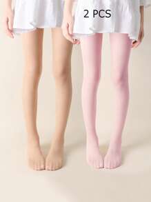 2 piezas Leggings para niñas, Mallas de estribo para niños, Leggings para bebés, en color rosa, color piel, beige, caqui, unicolor, con diseño de huella de gato de dibujos animados, pantimedia elástica delgada estampada