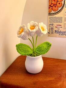 1PC Crochet Flower Pot, Daisy Tulips And Forget Me Not Small Potted Flowers, Gifts For Mom Wife On Mothers Day Valentines, Cute Desk Decor For Women Office Car Dashboard,Crochet Flowers Cute Little Potted Flower, Gift For Birthday, Teacher's Day, Graduation, Anniversary, Christmas, Decor For Car Dashboard,Home Office Decoration ,Halloween Gifts, Halloween Decorations,Bridal Wedding Decorations