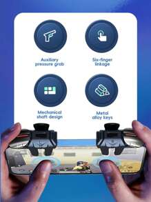 DATA FROG DATA FROG G21 Six Fingers Mobile Phone Android IOS Game Trigger For Aim Shooting L1 R1 Alloy Key Button For IPhone