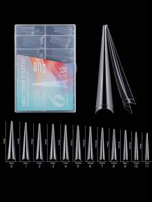 1Box 5XL Extra Long Full Cover Nail Tips False Nail Tip Acrylic Extension Straight Manicure Nail Salon Press On Nails Tip - 彩色 - 查看 5