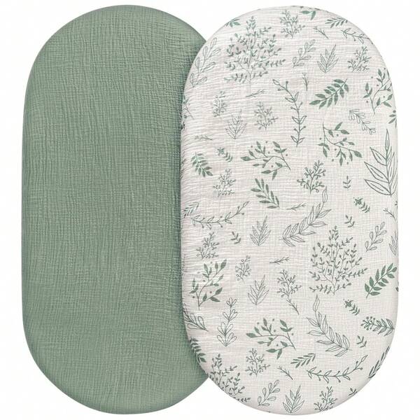 2 paquetes de sábanas de muselina para moisés, flexibles para diferentes cunas y colchones de moisés, sábanas ajustadas de algodón para niños y niñas