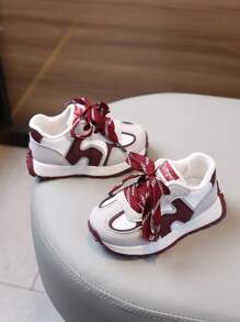1 paire de baskets mode antidérapantes et légères à lacets, convenant aux garçons, aux filles, à la course en extérieur, toute saison
