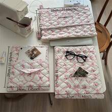 全新韩式蝴蝶和碎花笔记本电脑内胆包,柔软触感保护袋,适用于 11/13/15 英寸笔记本电脑/平板电脑,女式笔记本保护套内衬 - 彩色 - 查看 8