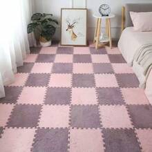 6pcs Soft Foam Interlocking Floor Mats, Multi-Functional Washable Solid Color Carpet Tile Protective Mats - Multicolor - View 9