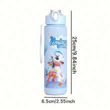 1pc Cute Cartoon Unicorn Water Bottle - 800ml Capacity, Straw Cup, With Carrying Strap, Leak-Proof, Shockproof, Portable - Suitable For Travel, Outdoor Activities, Student Use - Ideal For Valentine's Day, Mother's Day, Thanksgiving, Christmas And New Year Gifts - Multicolor - View 8