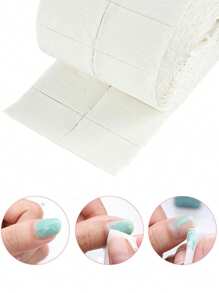 ART LALIC 300 Piezas/1 Rollo de Almohadillas de algodón profesionales sin pelusa para quitar esmalte de uñas de gel, limpiador de uñas para uso diario en salones de uñas para mujeres y niñas, Blanco 5cm/Hoja