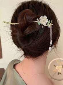 6pcs Chinese Style Hair Clips & Accessories Set, French Minimalist Casual Fashion Retro Zinc Alloy Material Hanfu Headpieces, New Chinese Style Bun Hairpin, Tassel Hairpin, Ancient Costume Headpiece, High-End Quality, Ideal Valentine's Day Couples Gift, Bestseller, Bun Extension, Pins For Hair
