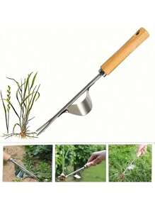 1 pieza Herramienta de deshierbe de jardín de acero inoxidable, herramienta de jardinería quitamala para césped del hogar