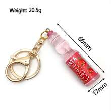 仿真日本弹珠苏打水钥匙扣可爱创意微型苏打饮料吊饰迷你娃娃屋摆件 Y2K