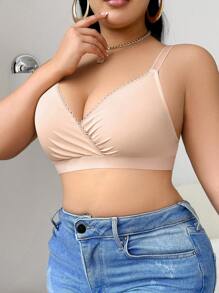 Plus Size Wireless & Pad-Free Women Bra, 1pc