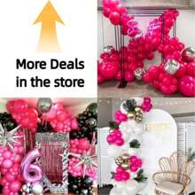 10/30/50/100pcs Rose Red Wedding Party Balloon Fashionable Party Decoration Balloon Set, Suitable For Shower Party, Birthday Party Decoration, Wedding Decoration, Farm, Arch Balloon Shower Party Decoration, Bachelor Party Gender Revealing Decoration, Hawaii Party DIY Matching
