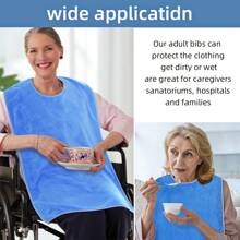1 Soft And Comfortable Adult Dining Apron, Made Of Coral Fleece, Good Water Absorption, Unisex Bib, Double-Sided, Suitable For The Elderly And Adults To Use When Eating And Washing Their Faces