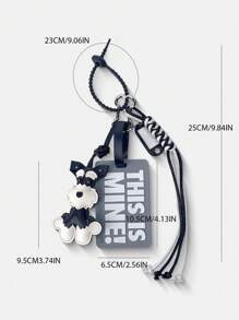 HXXOOS Uma Peça Tag de Identificação e Chaveiro de Cão em Estilo INS - Pingente de Bolsa Fofo de Schnauzer com Etiqueta "ISSO É MEU!", Acessório de Viagem para Mulheres, Presente para Ela, Pendente para Mochila, Bolsa de Ombro, Mala