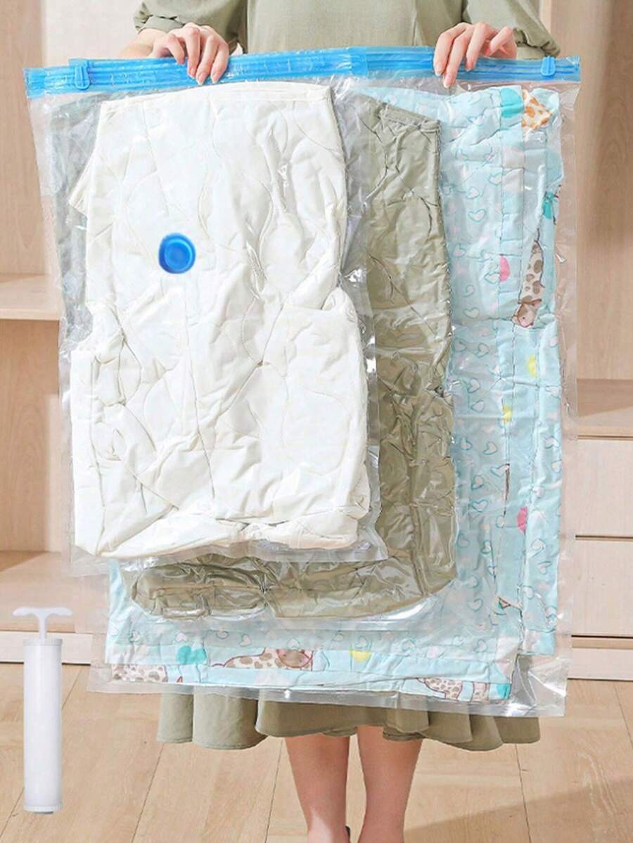 10 件衣物收纳压缩袋、开学季真空收纳袋、大容量节省空间袋、带手动泵的密封袋、旅行衣物收纳袋、服装保护袋、搬家行李袋、衣服、被子、毯子和床上用品密封器。