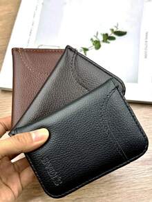 1 pieza Nuevo Portador de tarjetas pequeño minimalista de moda para hombres, delgado y ligero con múltiples ranuras, multifuncional y de gran capacidad para tarjetas bancarias y de crédito, ideas formales/de negocios para el Día de San Valentín