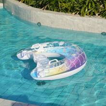 1pc U Shaped Swimming Chair Inflatable Pool Chair Ergonomic For Summer Water Fun Pool Float - Multicolor - View 3