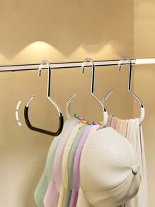 5pcs/Set Hat Holder Rack, Non-Slip Storage Holder Rack, Creative Round Ring Clothes Hanger Hook, Stainless Steel Wardrobe Hanging Hook For Hats, Suspenders, Ties, Scarves, Lingerie