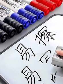 Kit Com 12 Marcadores para Quadro Branco Marcadores Permanentes Arte Marca Texto Escolar Escritório - 12 Marcador p/ Quadro Vermelho - Visão 4